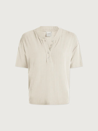 Kasey Mock Placket Rib Tee