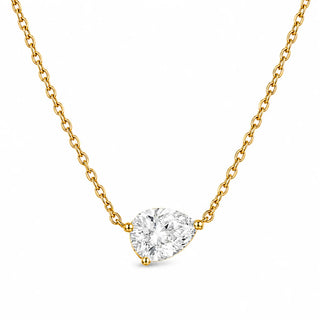 Lola Solitaire Sideways Pear Necklace