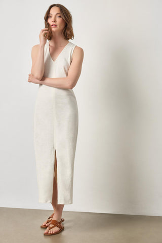 V-Neck  Seamed Maxi Dress