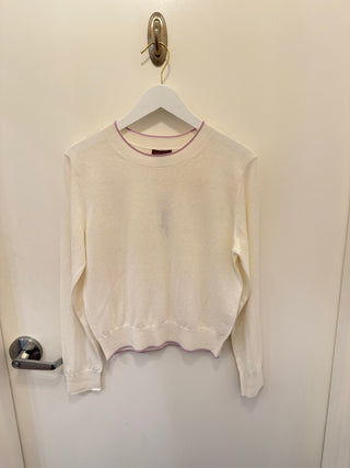 Picot Edge Crewneck Sweater