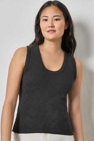 Ribbed Slub Scoop Neck Tank