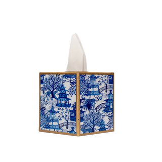 Garden Party Enameled Tissue Box Cover