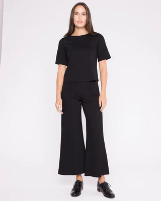 Ponte Knit Wide Leg Pant: Cropped
