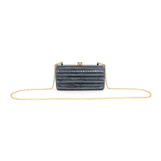 Charcoal Ripple Clutch