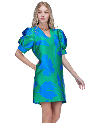 V-Neck Puff Sleeve Dress