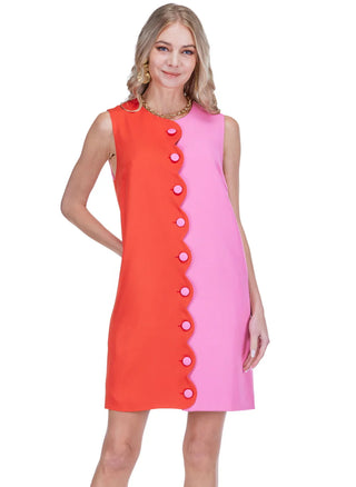 Scallop Contrast Dress