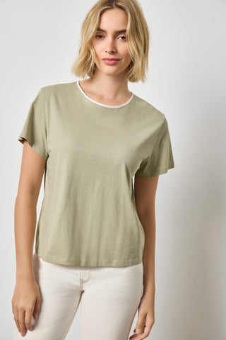 Contrast Roll Seamed Relaxed Crew