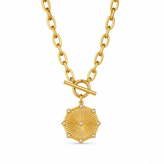 Briar Toggle Chain Medallion Necklace