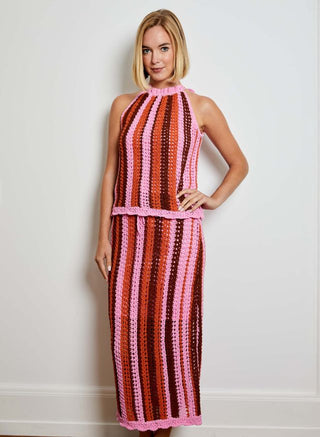 Stripe Midi Skirt