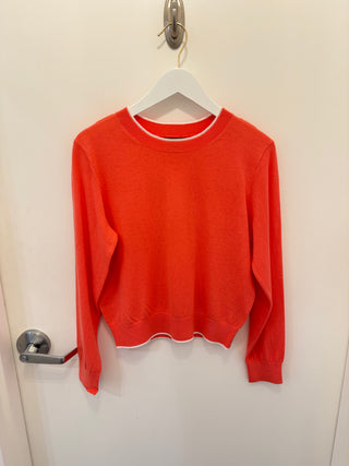 Picot Edge Crewneck Sweater