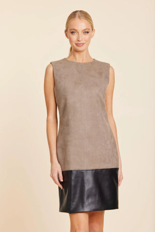 Faux Suede and Vegan Leather Dress