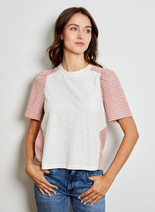 White/Pink Gingham Top