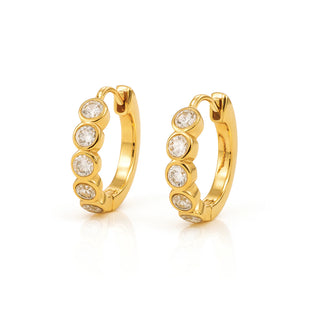 Varra Bezel Mini Hoop Earring
