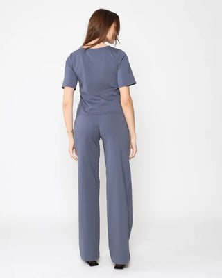 Ponte Knit Short Sleeve Top Extended
